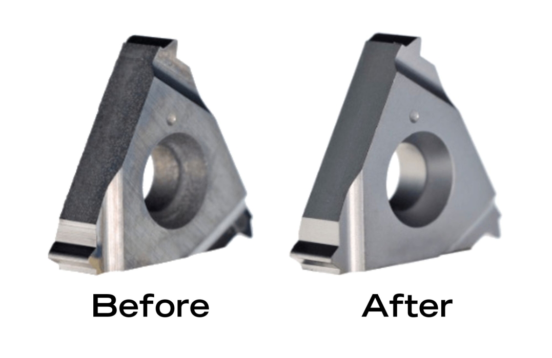 Cutting Tool Inserts before and after wet blasting